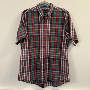 GANT Men's Casual foxhunt Plaid short sleeve Shirt - Red, Green, White
